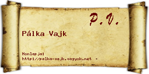 Pálka Vajk névjegykártya